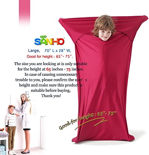 SANHO Premium Sensory Sock Body Sock, Perfect for Children with Sensory Processing Disorder, Updated Version (Wine red, Large)