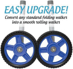 Top Glides 8" Off-Road Walker Wheel Kits with Flexfit Universal Ski Glides (Blue)