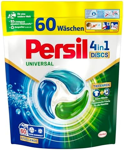 Persil Universal 4-in-1 DISCS (60 washes), universal detergent with deep cleaning technology, complete detergent for clean washing and hygienic freshness for the machine