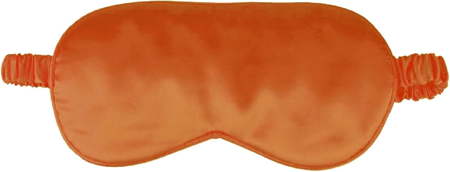 1 Pack Sleep Mask, Silk Eye Mask with Elastic Strap, Blindfold, Soft Silk Sleeping Mask for Girls, Women, Men (Orange)
