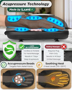 Lunix LX31 FSA Rolling Hand Massager, Heat + Compression + Kneading, Smart Memory, Cordless Rechargeable, Charcoal Black