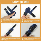 5 Pcs Trigger Finger Splint with Fingertip Wrap Design for Full Protection, Adjustable Brace with Aluminum Support for Arthritis Mallet Finger Splints for Kids and Adults, Breathable Fabric Hand Aid