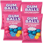 Gumballs Cotton Candy Chewing Bubble Gum 4 Bags | Flavored Lemon Raspberry Cherry | Sweet Gum Balls Treats for Kids Birthday Party Candy Buffet Favor Dessert Holiday - 13.2 oz Total