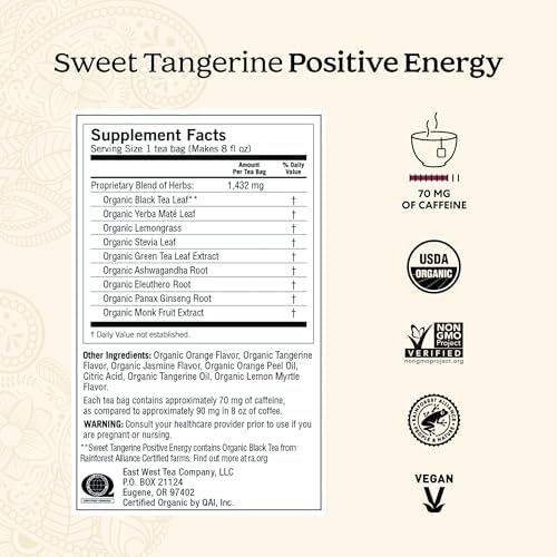 Yogi Tea - Morning Energy Variety Pack (3 Pack) Includes Peach Bergamot Bright Day, Sweet Tangerine Positive Energy, Spiced Blackberry Focus - 48 Organic Tea Bags