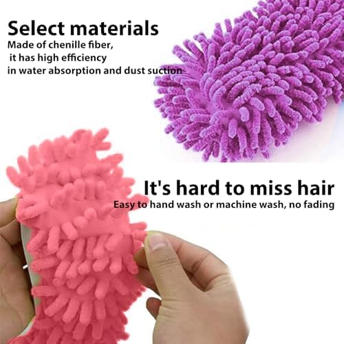 2 Pairs Washable Mop Slippers Dust Duster Microfiber Dust Mop Shoes Slippers Floor Cleaning Shoes Cover for Home Kitchen