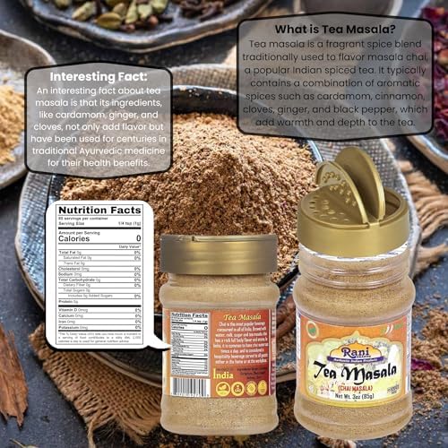 Rani Tea (Chai) Masala Indian Spice Blend 3oz (85g) PET Jar ~ All Natural | Vegan | Gluten Friendly | Salt & Sugar Free | NON-GMO | No Colors | Indian Origin