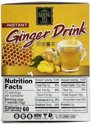 Ranong Tea Instant Ginger Drink with Honey (1)