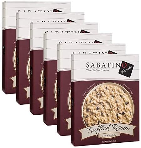 Sabatino Tartufi Risotto Gourmet Risotto With Black Truffles Ready To Eat All Natural NonGmo, Truffle, 6 pack,6.2 Ounce