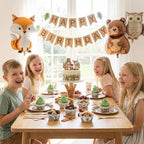 200 Pieces Woodland Cupcake Liners, Forest Animal Standard Size Paper Baking Cups, Cute Jungle Safari Creatures Muffin Cupcake Wrappers for Birthday Baby Shower Camping Party Decor Boy Girl