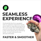 Skull Shaver Butterfly Kiss PRO - Women's Electric Shaver for Bikini Line, Legs & Body - Wet & Dry Use - Ergonomic, Hypoallergenic Blades - 60 Minutes Cordless Use - Purple