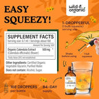 Wild & Organic Calendula Flowers Supplement - Antioxidant, Immune & Skin Support - Add to Tea Extract Drops - Calendula Herb Tincture - Vegan, Alcohol & Sugar-Free - 4 fl oz