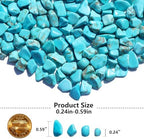 QYGL Crystal Stone - 0.9LB Howlite Turquoise Crystal Chips Bulk, Decorative Tumbled Gemstones for Fish Tank Gravel, Vase Filler, DIY Crafts, Plant Pots & Home Decor