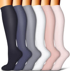 COOLOVER Copper Compression Socks for Women and Men(6 Pairs)-Best Support for Running, Athletic, Nursing, Travel