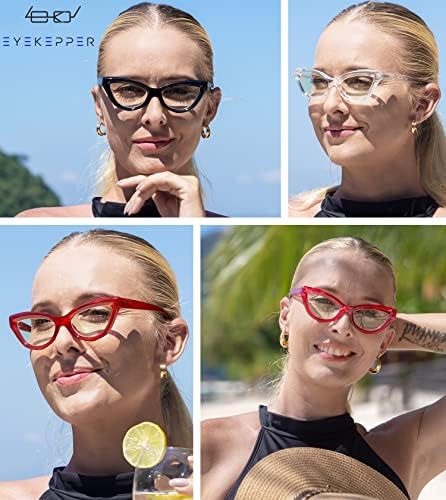 Eyekepper 4-Pack Reading Glasses Blue Light Blocking Cat-eye Computer Glasses Readers Women