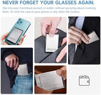 Missfive Premium Folding Reading Glasses Blue Light Blocking for Men Women, Ultra Thin Foldable Portable Travel Readers with Durable Pocket Metal Case, Black Lightweight Compact Eyewear 1.5x