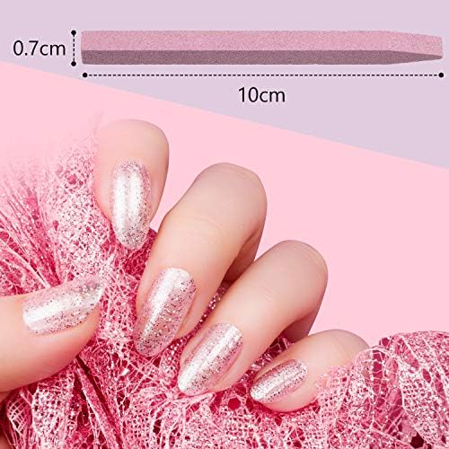 Mudder 8 Pcs Stone Nail File Pumice Stick for Fingernails Pumice Rock Nail Cuticle Pusher Rock File for Home Salon Toenail Buffing Tool (4 Colors)