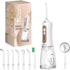 H2ofloss Potable Water Flosser with Beginner Tip – 5 Oral Care Modes, 2500mAh Rechargeable Dental Irrigator with 300ml Tank, IPX7 Waterproof, Portable for Braces, Teeth & Gums, Travel-Friendly