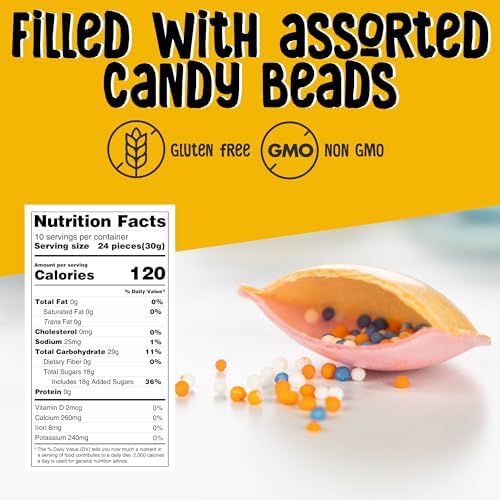 Gerrit's Satellite Wafers Candy - Pack of 240 - Filled with Assorted Beads - Light, Crispy, and Nostalgic Flying Saucer Candy Wafers