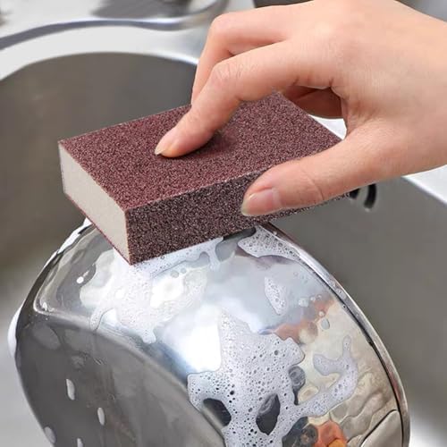 3 Pack Nano Silicon Carbide Sponges: Emery Sponge Brush Erasers, Magic Cleaning Sponges for Kitchen Rust Removal and Pot & Pan Cleaning, New Household Stainless - Steel Cleaning Tools