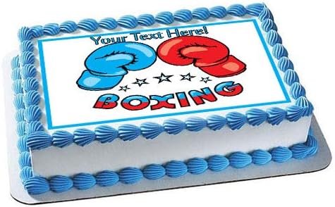 Boxing Gloves - Edible Cake Topper - 7.5" x 10" (1/4 sheet) rectangular
