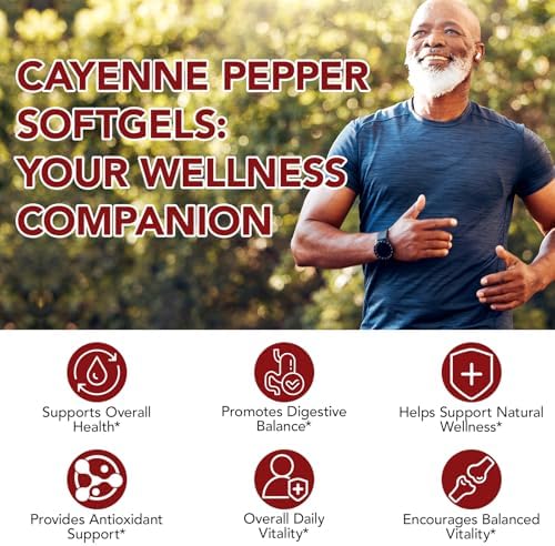 Cayenne Pepper Softgels Supplement | 12-in-1 per Serving with Vitamins D3, K2 & E | Supports Healthy Circulation & Daily Energy | Features Hawthorn, Beetroot & Turmeric | 240 Capsules