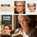 HEEYYOK 3.00 Reading Glasses Women Small Face 4-Pack Colorful Reader For Womens Cheaters Reading Ladies Lightweigth Flexible Spring Hinge