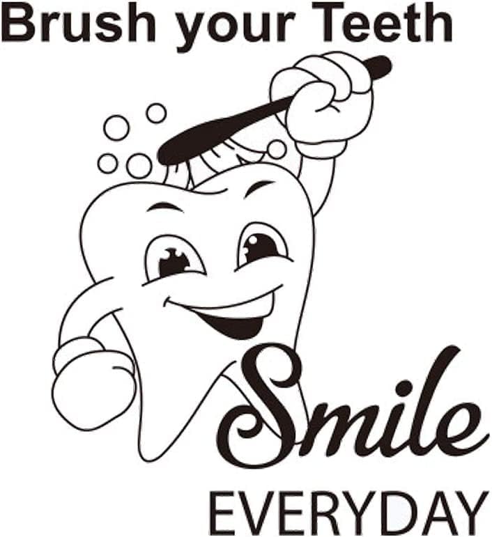Dental Care Wall Decal Stomatology Dentist Tooth Dental Clinic Wall Art Stickers Teeth Clinic Decor Bathroom Shower Room Decoration 23 x 15 in