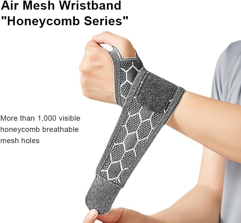 Ultra Thin Breathable Outdoor Compression Anti-Slip Elastic Sports Wrist Support Tendon Support Wrist Brace, Carpal Tunnel Brace,Gym Protection(Unisex) (Grey) 1 Pcs/Pack