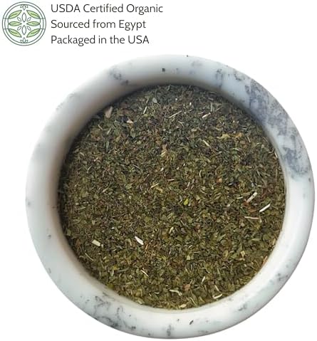 Organic Spearmint Leaves 4 oz. (113g), USDA Certified Organic Spearmint Tea Dried Loose Leaf, Dry Mint, Cut & Sifted