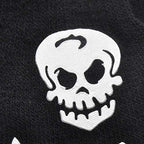 Toddler Kids Halloween Cosplay Skeleton Skull Half Finger Gloves Glow in The Dark Luminous Fingerless Winter Mittens Black+White