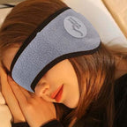 2 in 1 Earmuff Sleep Mask Plush Sleeping Mask Eyemuff Eye Cover for Warm Relax Plush Blindfold Eyes Soundproof Earplugs (1Pcs Grey)