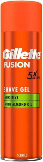 Gillette Fusion5 Ultra Sensitive Men's Shaving Gel 200 ml, Leaves Skin Feeling Clean and Comfortable