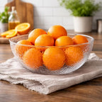 Lillian Collection Stunning Clear Plastic Round Hammered Bowl - 12" (1 Pc.) - Unique Textured Design - Perfect for Parties & Displays