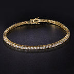 Gemsme 18K Gold Plated 3.0 Cubic Zirconia Classic Tennis Bracelet for Women and Men 7 Inch