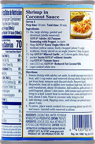 Goya Foods Coconut Milk, Reduced Fat, 13.5 Fl Oz (Pack of 24)