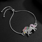 Silver Tone Little Princess Rainbow Unicorn Pendant Girl Ladies Fashion Necklace Gift for Women