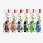 RADIUS Tour Travel Brush & Case with Replaceable Brush Head ADA Accepted Toothbrush Improve Gum Health - Assorted Colors - Pack of 6