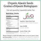 Jiva Organics Organic Ajwain Seeds 7 ounce Bag - Whole Carom Seed, Ajamo, 100% Natural & Non-GMO