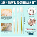 50 pcs Disposable Toothbrushes with Toothpaste, 2 Color Toothbrushes and Toothpaste 10g, Bulk for Homeless, Airbnb, Hotel,Charity