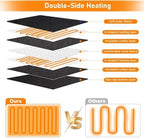 Electric Foot Warmer Mat Heating Pads with Fast Dual-Side Heated Technology, 6-Layers Heater Retention Fabric, 3 Timer Settings&9 Heat Levels, Birthday Gift for Men/Women Feet, 22"×20" Black