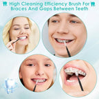 Lezmarket 300PCS Interdental Brushes for Braces, Soft and Bendable Dental Brush for Orthodontic Braces, Braces Cleaner Brush Tooth Pick Teeth Flossers Brushes for Teeth (Black)