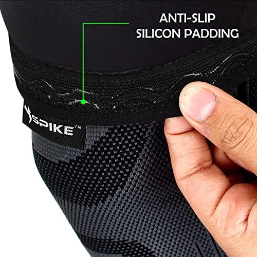 SPIKE Knee Cap Brace Support for Knee pain relief, Gym running, Cycling, Jogging for both Men and Women Pair (Black, Large)