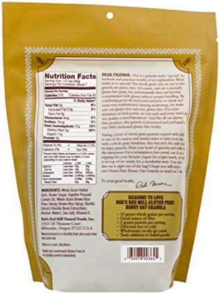 Bob's Red Mill Gluten Free Honey Oat Granola, 12-ounce