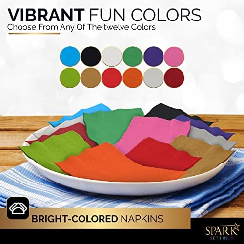 100 Pack Purple Beverage Napkins, Big Party Pack, 2 Ply, Ideal for Wedding, Party, Birthday, Dinner, Lunch, Cocktails. (5” x 5”) by Amcrate