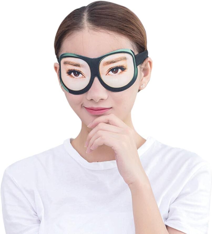 Honbay 3D Funny Eyeshade Soft Sleep Eye Mask with Adjustable Head Strap for Travel, Game, Party, Rest, Sleeping (Woman)