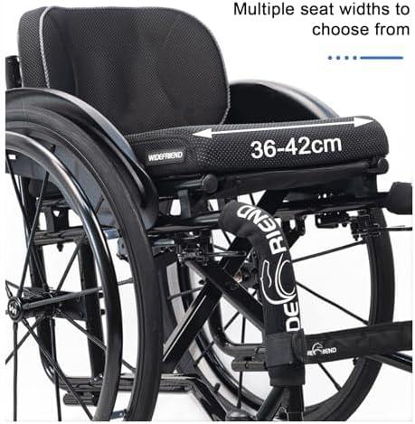 Sports and Leisure Wheelchairs for Adults,Portable Folding Sports Wheelchairs, Self Propelled Wheelchair with Handbrakes and Quick Release Rear Wheels & Anti-Tip Wheels(38cm/15in,Red)