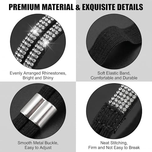 UPSTORE 3 Pairs Rhinestone Shoe Straps for High Heels Detachable Shoes Strap Adjustable Anti-Slip Shoes Lace Shoe Accessories for Holding Loose High Heels