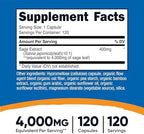 Nutricost Sage Extract 120 Capsules for 120 Servings Per Bottle - Vegan, GMO-Free and Gluten-Free Supplement