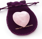 Polar Jade Rose Quartz Heart Stone 45mm(1.8") Crystal Heart Chakra Healing, Reiki & Meditation