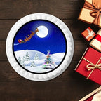 PRECUT 7" Christmas Cake Topper, Christmas Snow Scene, Edible Christmas Cake Decorations, Santa Cake Toppers, Xmas Cake Decoration, Round Christmas Cake